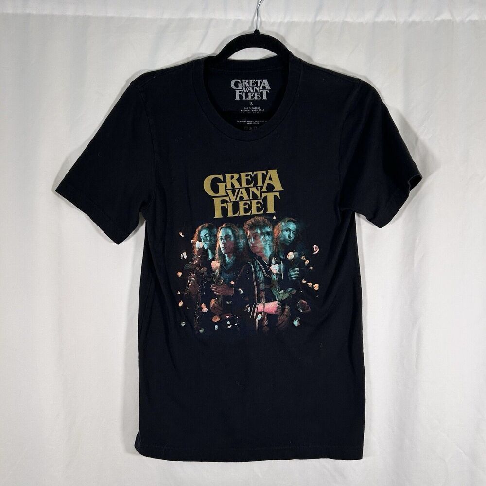 Greta Van Fleet Tour Shirt Unisex Small Black March of the Peaceful Army Short S